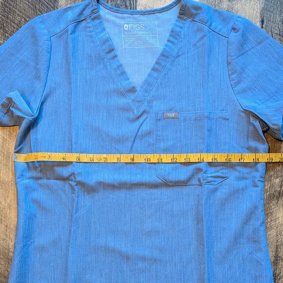 Figs Heather Indigo Blue Set Zamora Joggers & Catarina Scrub Top - Picture 9 of 11